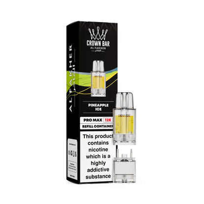 Al Fakher Crown Bar pineapple ice vape pod packaging on a white background