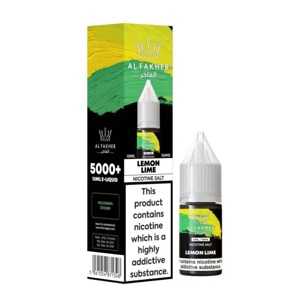 Al Fakher Lemon Lime nicotine salt e-liquid packaging on a white background