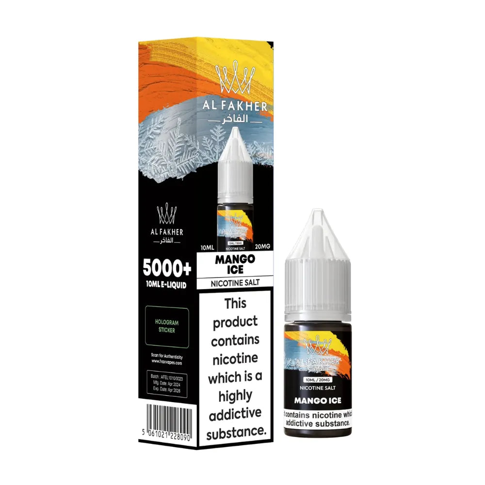 Al Fakher Mango Ice e-liquid packaging on a white background