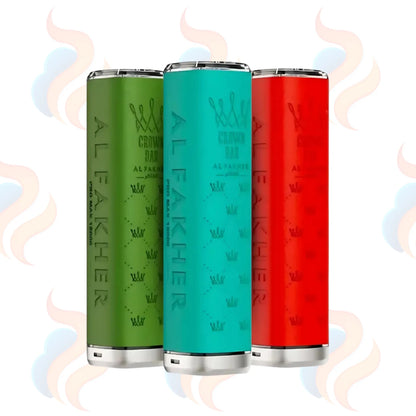 Three Al Fakher Crown Bar Pro Max Vape devices on a white background with UK Vape Supply Logo