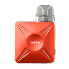 Red vape device with 'aspire' branding on a white background