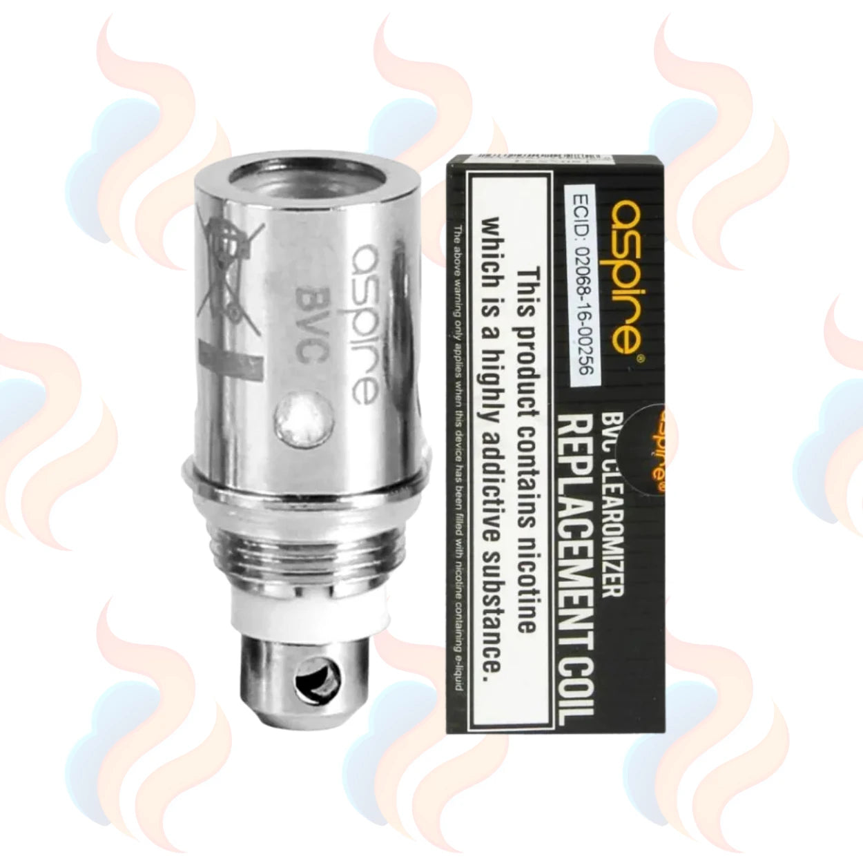 Aspire BVC replacement vape coil with Aspire branding and packaging on a white background