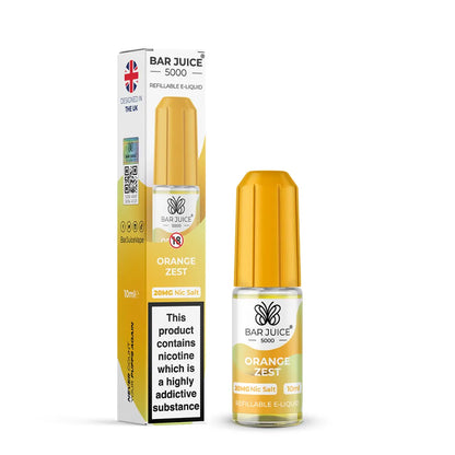 Bar Juice Orange Zest e-liquid bottle and packaging on a white background