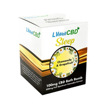 Box of LVWellCBD Sleep Chamomile & Grapefruit CBD Bath Bomb on a white background