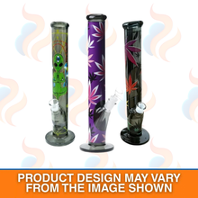 Three colourful  glass bongs on a white background
