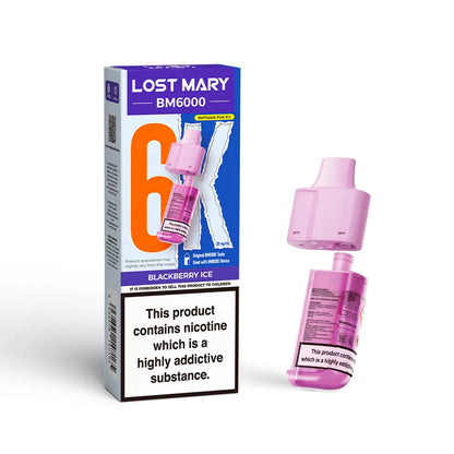 Lost Mary BM6000 refill pod cartridges on a white background