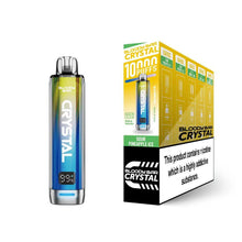 Bloody Bar Crystal 10k vape device in "Sour Pineapple Ice" flavour with colourful packaging on a white background
