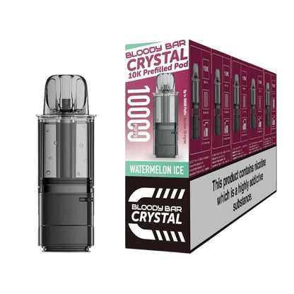Bloody Bar Crystal 10k refill pod cartridges watermelon ice on a white background