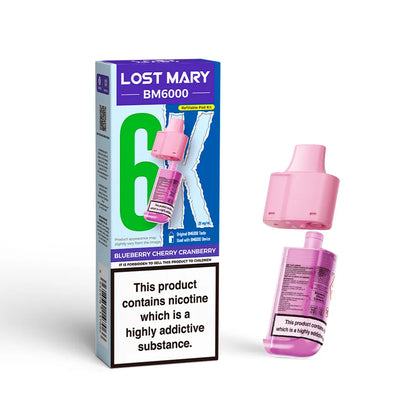 Lost Mary BM6000 refill pod cartridges on a white background