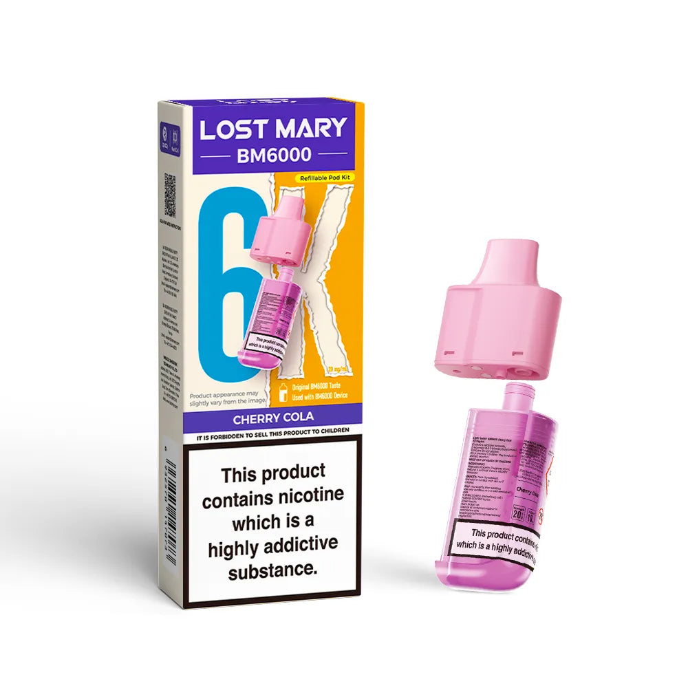 Lost Mary BM6000 refill pod cartridges on a white background