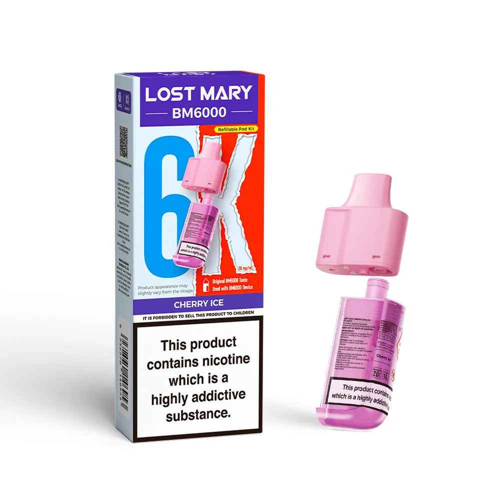 Lost Mary BM6000 refill pod cartridges on a white background