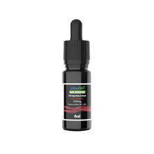 CBD oil dropper bottle with label on a white background
