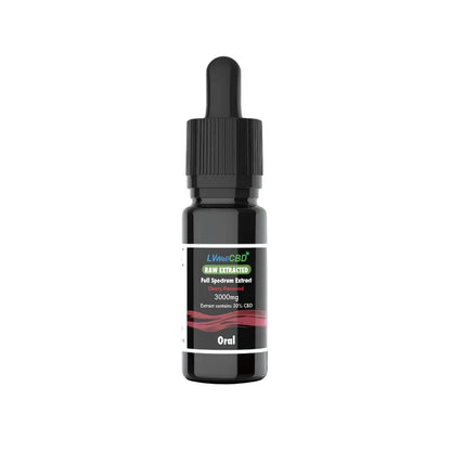 CBD oil dropper bottle with label on a white background