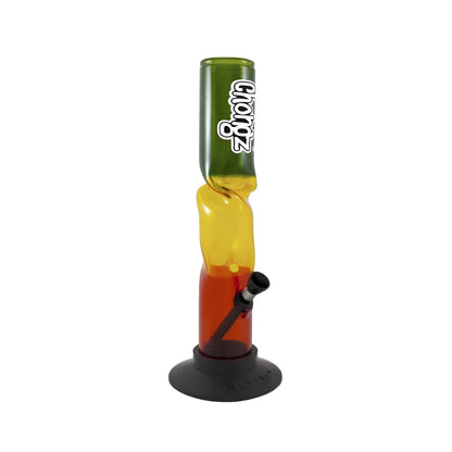 Chongz 30cm "Lite and Day" Rasta ice bong on a white background