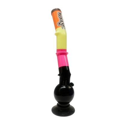 Chongz colourful smoking waterpipe with a black base on a white background