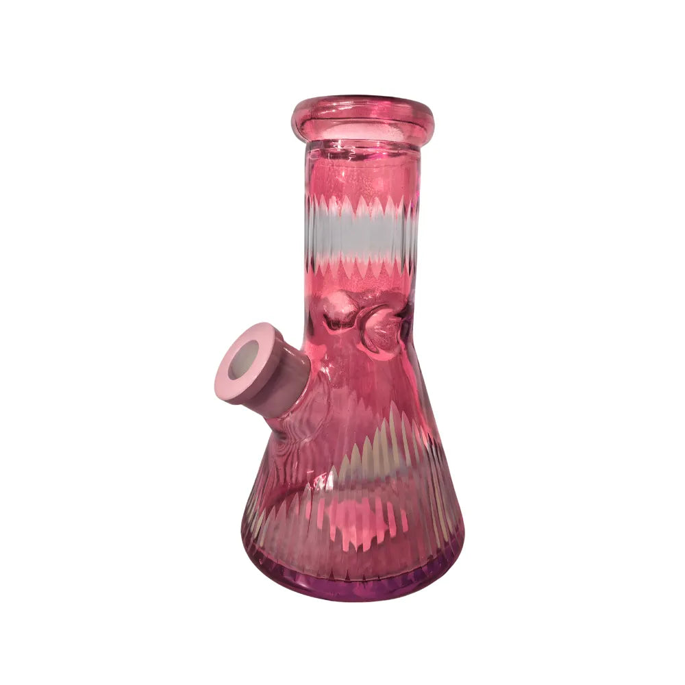 Pink glass water pipe on a white background