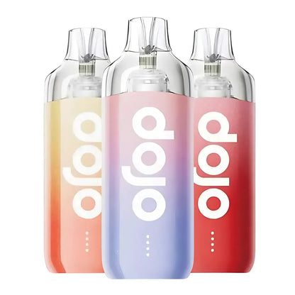 Three gradient bottles with 'olo' branding on a white background