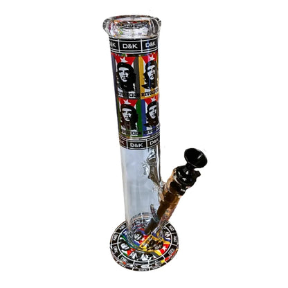 D&K Glass smoking device with colourful design on a white background