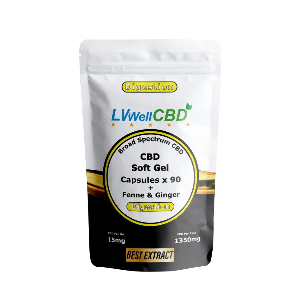 LWell CBD soft gel capsules packaging on a white background