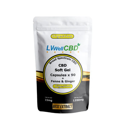 LWell CBD soft gel capsules packaging on a white background