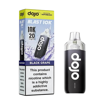 Dojo vape device and packaging on a white background