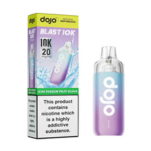 Vape device and packaging with 'dojo' branding on a white background