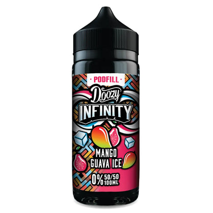Doozy Infinity Mango Guava Ice vape juice bottle on a white background