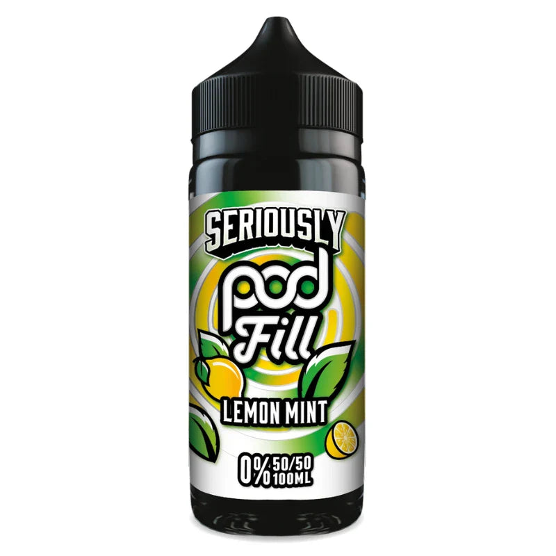 Seriously Pod Fill Lemon Mint vape pod on a white background