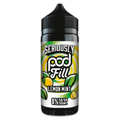 Seriously Pod Fill Lemon Mint vape pod on a white background
