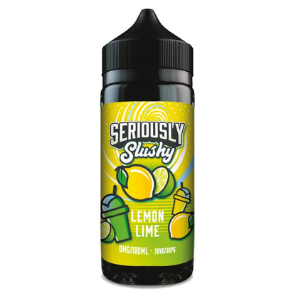 Seriously Slushy Lemon Lime vape juice bottle on a white background