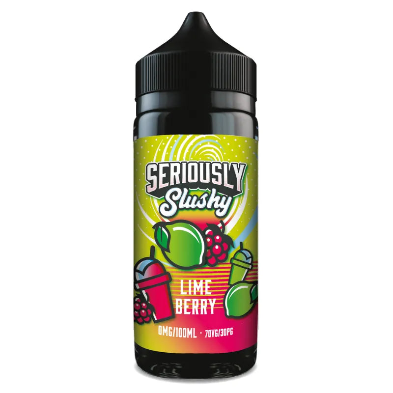 Seriously Slushy Lime Berry vape juice bottle on a white background