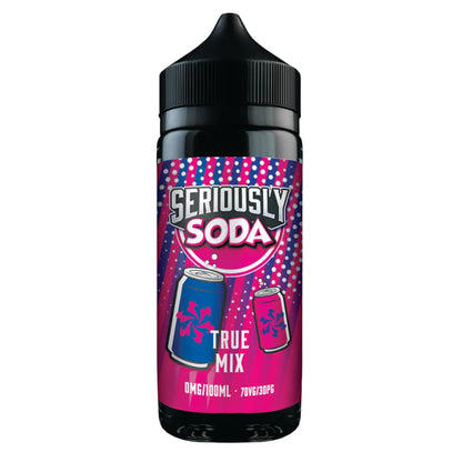 Bottle of Seriously Soda True Mix on a white background