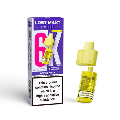 Lost Mary BM6000 refill pod cartridges on a white background