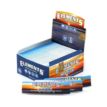 Elements 50-pack blue ultra thin rice King Size Slim rolling papers with natural gum
