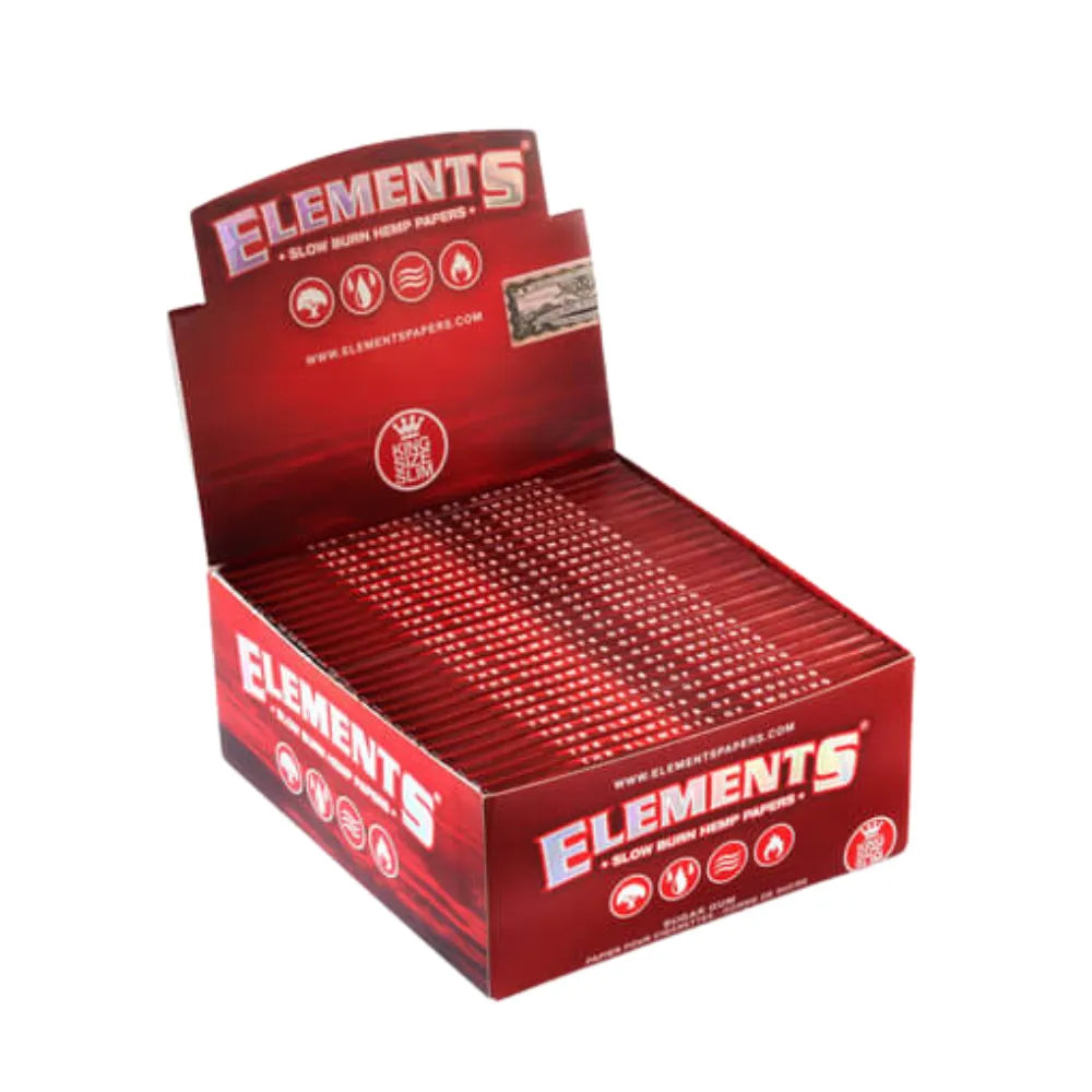 Elements 50-pack red hemp King Size Slim rolling papers natural