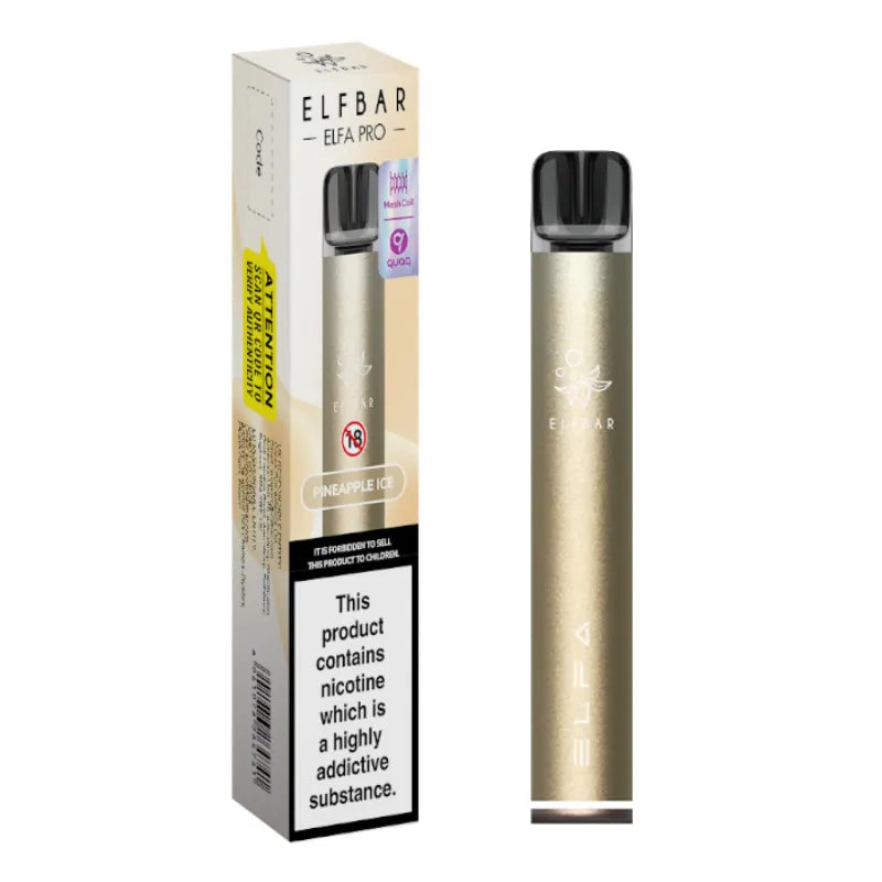 Elf Bar Elf A Pro vape pen with packaging on a white background