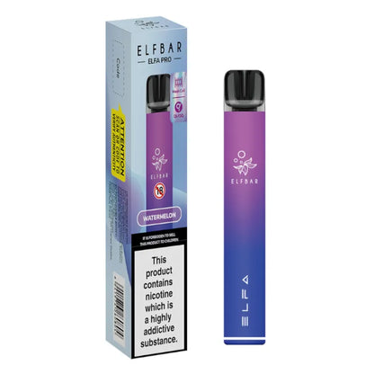 Elf Bar vape device and packaging on a white background