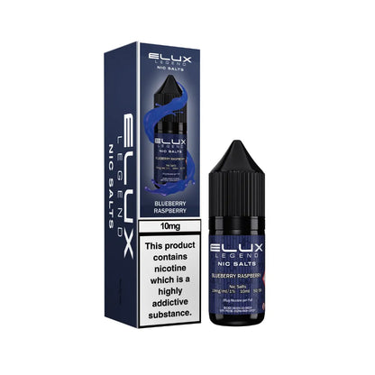 Ellux Legend Nic Salts blueberry raspberry vape juice packaging on a white background