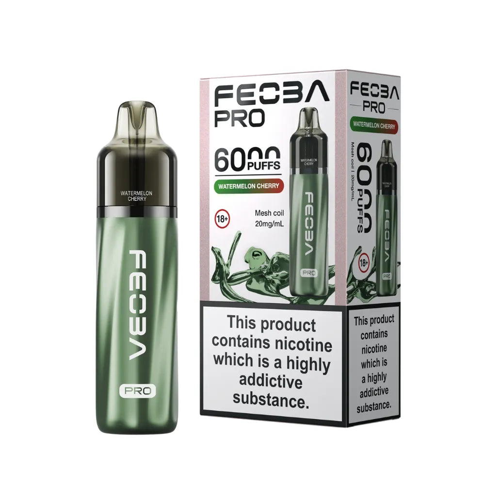FEOBA Pro vape device and packaging on a white background