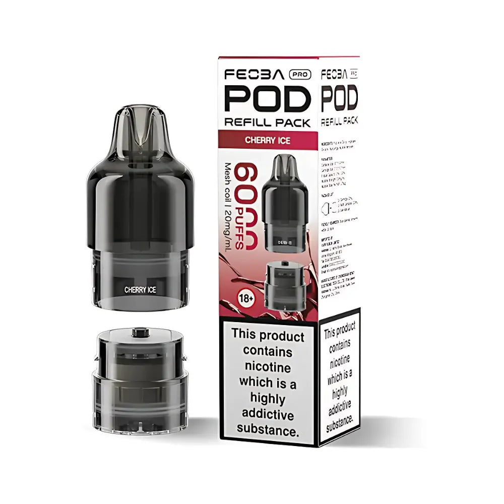Feoba Pro 6000 packaging and prefilled pods cherry ice