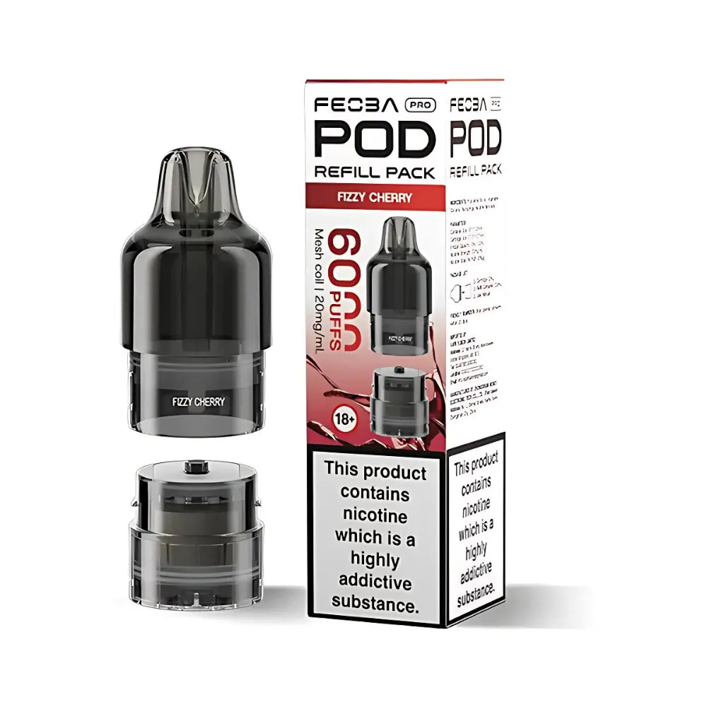 Feoba Pro 6000 packaging and prefilled pods fizzy cherry