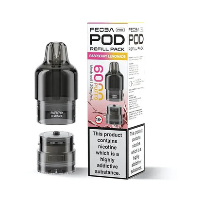 Feoba Pro 6000 packaging and prefilled pods raspberry lemonade