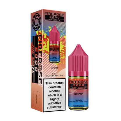 Firerose 5000 Nic Salts Ice Pop vape juice bottle and packaging on a white background