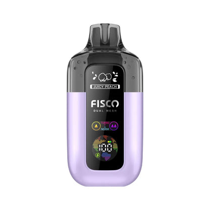 Fisco vape Juicy Peach device with display on a white background