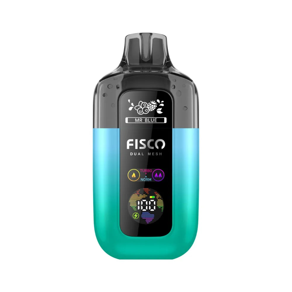 Fisco vape Mr Blue device with gradient design on a white background