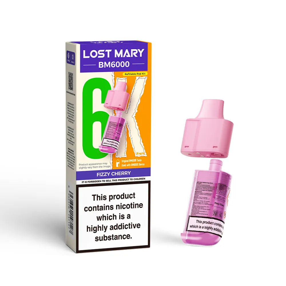 Lost Mary BM6000 refill pod cartridges on a white background