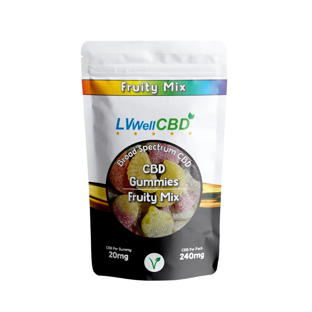 packet of LVWell CBD Gummies 12 pieces on a white background