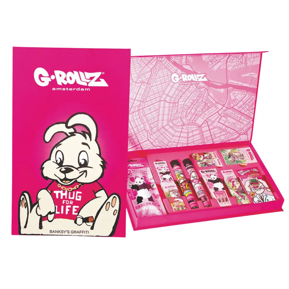 G-Rollz pink collection gift set with accessories on a white background