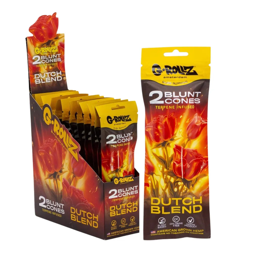 G-Rollz terpene-infused hemp cones 12-pack display box - Dutch Blend