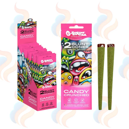 G-Rollz Terpene-Infused Hemp Cones – Pre-Rolled Flavoured Blunt Cones on a white background